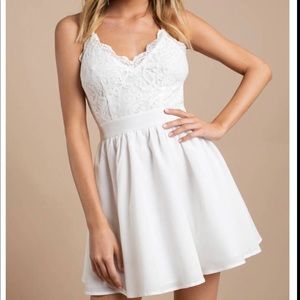 White Lace Skater Dress (Tobi)